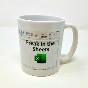 White Coffee Mug with Excel Humor Design